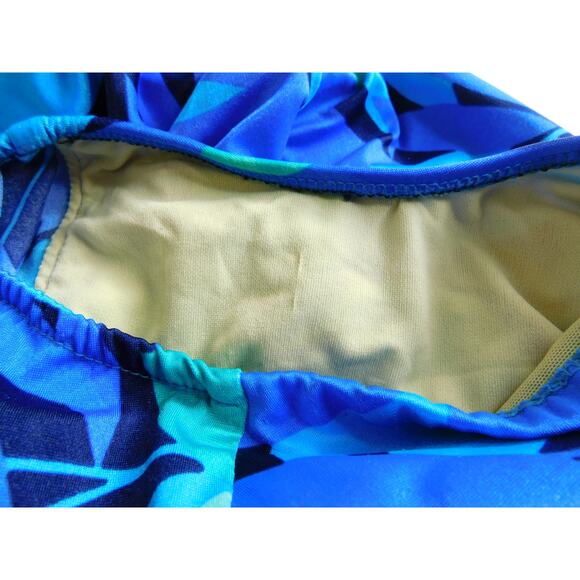 Vintage Perfection Fit By Roxanne Swimsuit Bathing Suit Blue Floral Size 10/32B - Picture 7 of 10